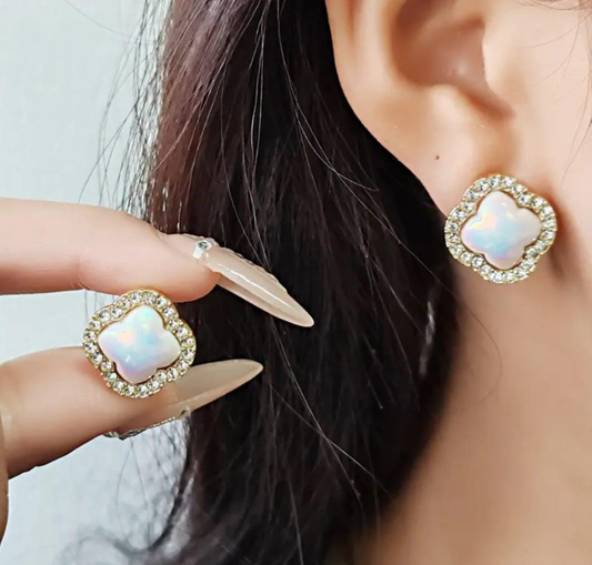 Opal Clover earrings