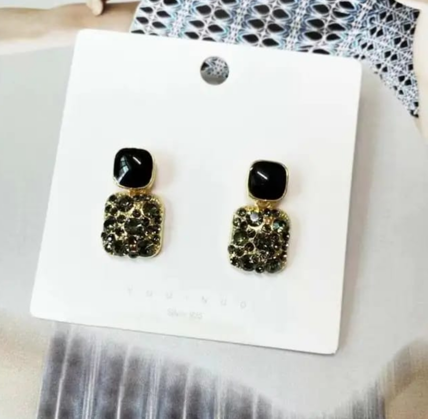 Textured Square Drop Earrings