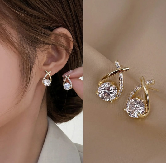 Elegant Crystal Loop Earrings