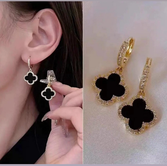 Black Clover Dangle Earrings